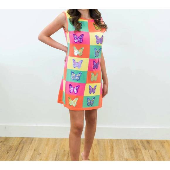 QUEEN OF SPARKLES Dresses & Skirts - NEW QUEEN OF SPARKLES colorblock butterfly sweater tank dress in multi